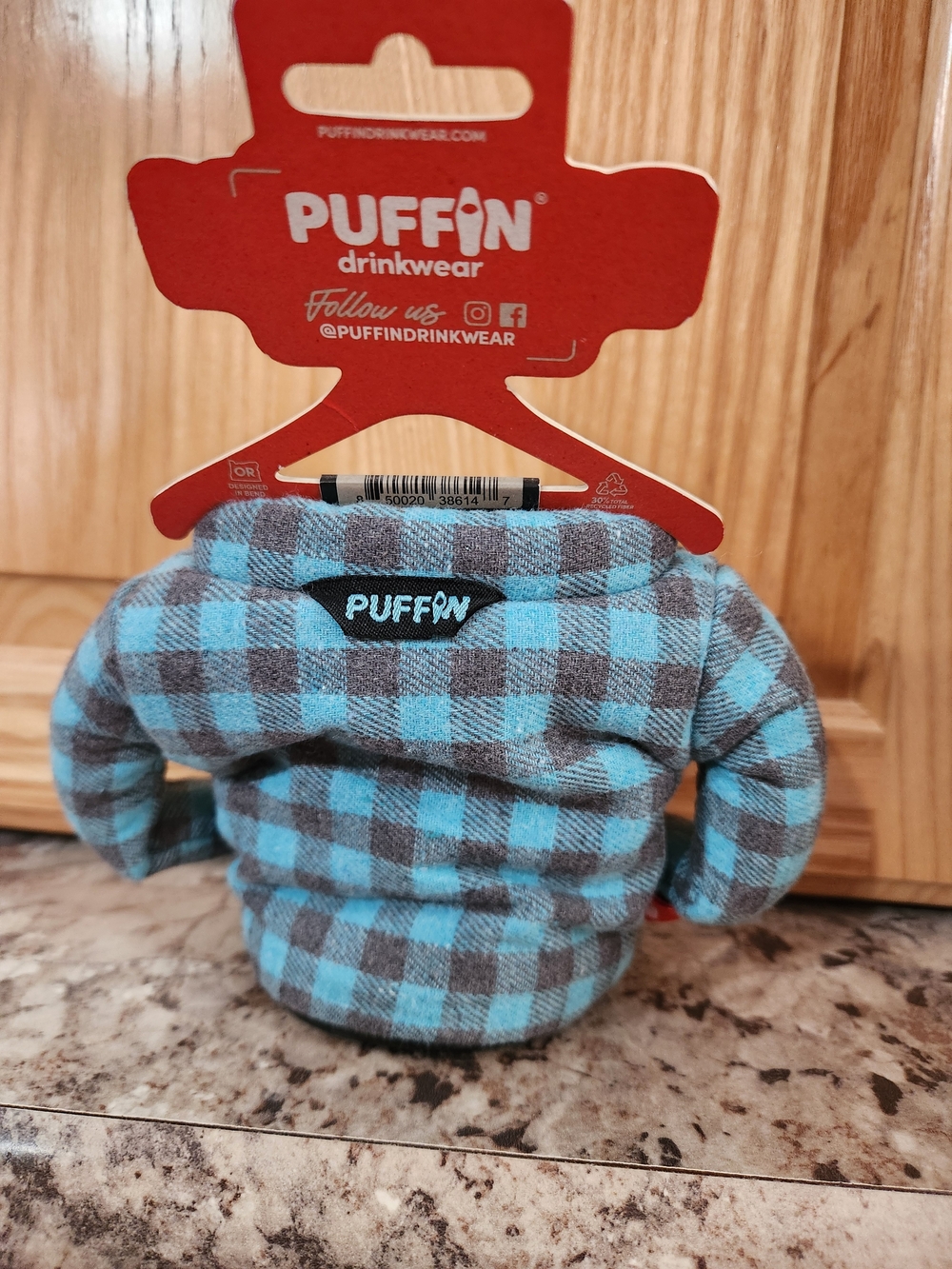 Lumberjack Blue Plaid Jacket Koozie - Picture 2 of 2